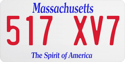 MA license plate 517XV7