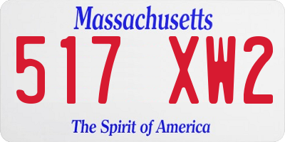 MA license plate 517XW2