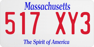 MA license plate 517XY3