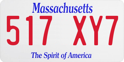 MA license plate 517XY7
