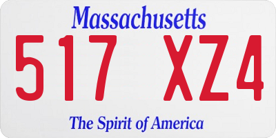 MA license plate 517XZ4