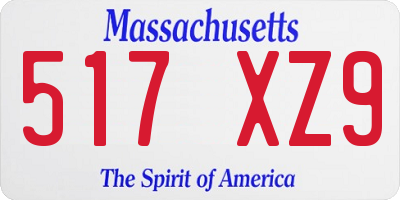 MA license plate 517XZ9