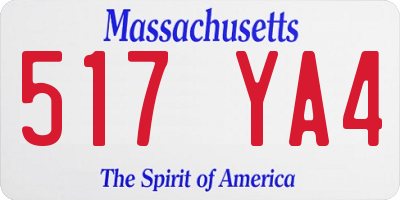 MA license plate 517YA4