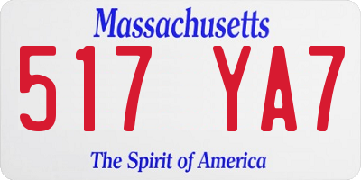 MA license plate 517YA7