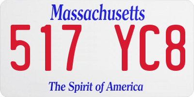 MA license plate 517YC8