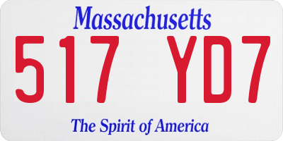 MA license plate 517YD7
