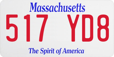 MA license plate 517YD8