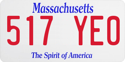 MA license plate 517YE0