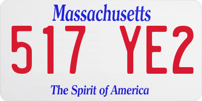 MA license plate 517YE2