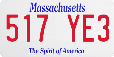 MA license plate 517YE3