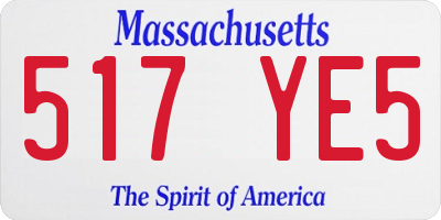 MA license plate 517YE5