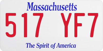 MA license plate 517YF7