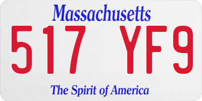 MA license plate 517YF9