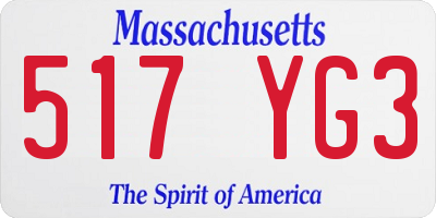 MA license plate 517YG3