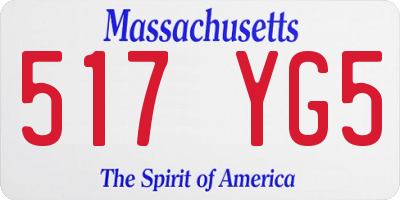 MA license plate 517YG5