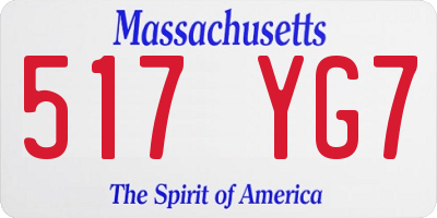 MA license plate 517YG7