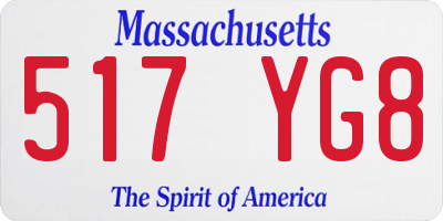 MA license plate 517YG8