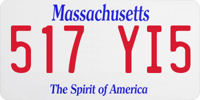 MA license plate 517YI5