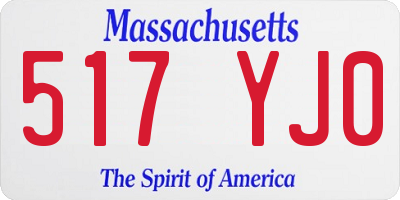 MA license plate 517YJ0