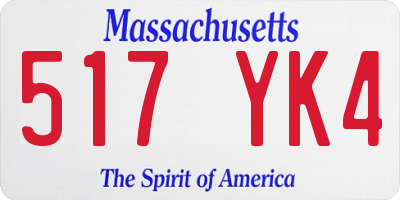 MA license plate 517YK4