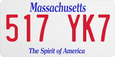 MA license plate 517YK7