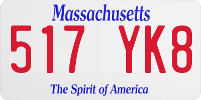 MA license plate 517YK8