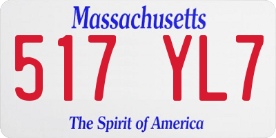 MA license plate 517YL7