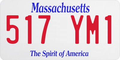MA license plate 517YM1