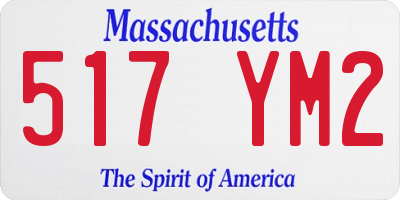 MA license plate 517YM2