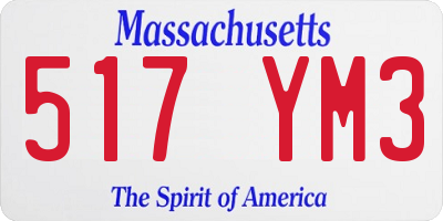 MA license plate 517YM3