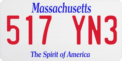 MA license plate 517YN3
