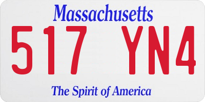 MA license plate 517YN4