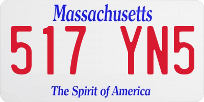 MA license plate 517YN5
