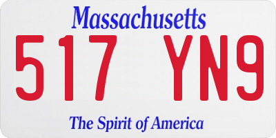 MA license plate 517YN9