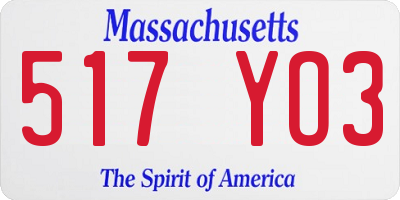 MA license plate 517YO3