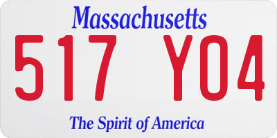 MA license plate 517YO4