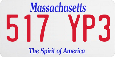 MA license plate 517YP3