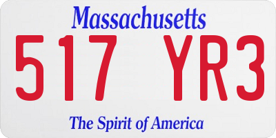 MA license plate 517YR3
