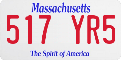 MA license plate 517YR5