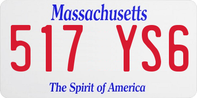 MA license plate 517YS6