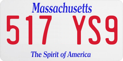 MA license plate 517YS9