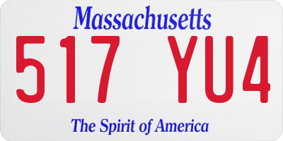 MA license plate 517YU4