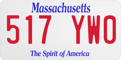 MA license plate 517YW0