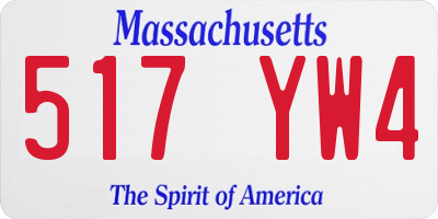 MA license plate 517YW4
