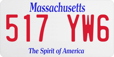 MA license plate 517YW6