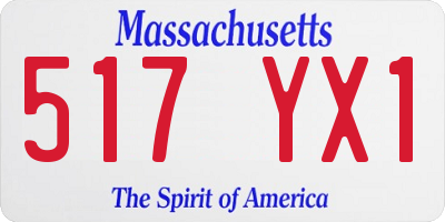 MA license plate 517YX1