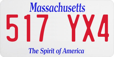 MA license plate 517YX4