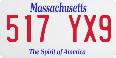 MA license plate 517YX9