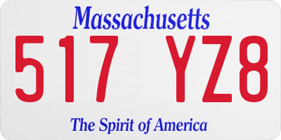 MA license plate 517YZ8