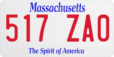 MA license plate 517ZA0